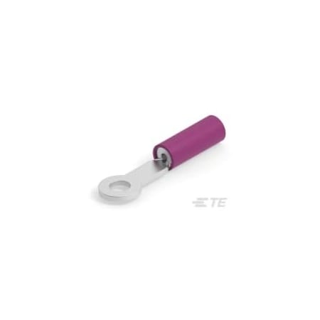 Te Connectivity Ring Terminal, #4 Stud Size, 0.65 mm², 300 V, Nylon Insulated, Purple 154924